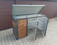 Zabudowa koszy na śmieci wiata śmietnikowa 177x65x110 cm 3x120L GP336 Elbląg - zdjęcie 11