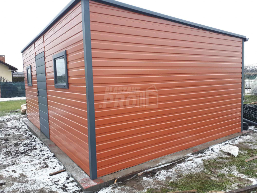 Domek ogrodowy 5,5x3 brąz + antarcyt 3x okno + drzwi spad tył GP94 Grudziądz - zdjęcie 5