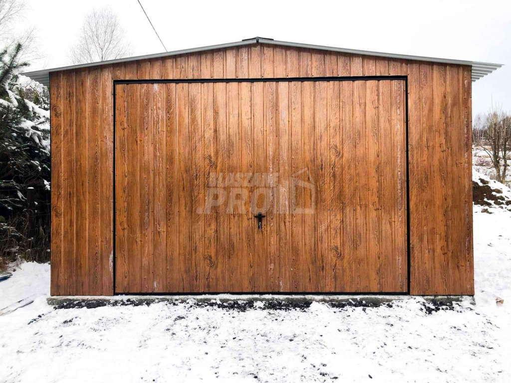 Garaż blaszany 4x8 Brama uchylna Okno Dodatkowe drewnopodobny  GP148 Łęczyca - zdjęcie 2