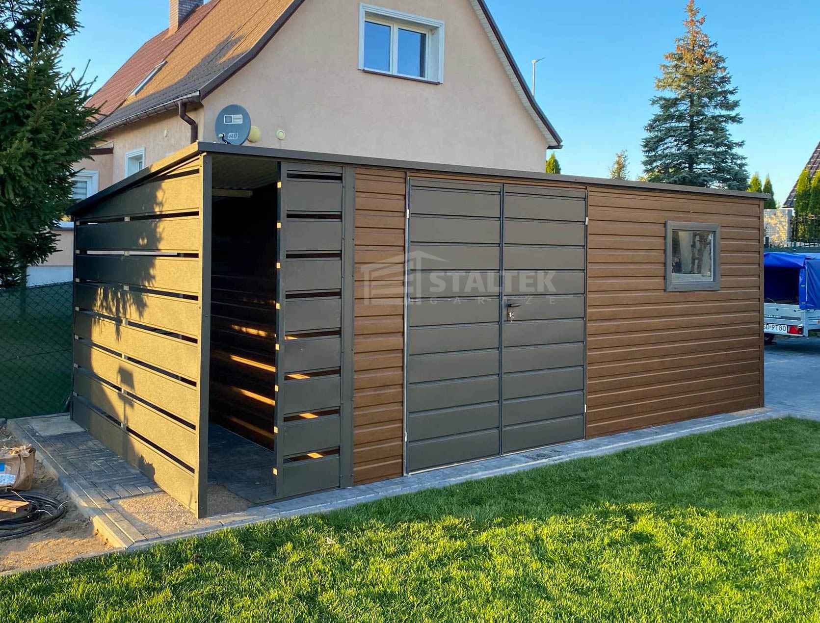 Schowek domek ogrodowy 6x3 + wiata 1m brama okno dach  ST105 Kielce - zdjęcie 3