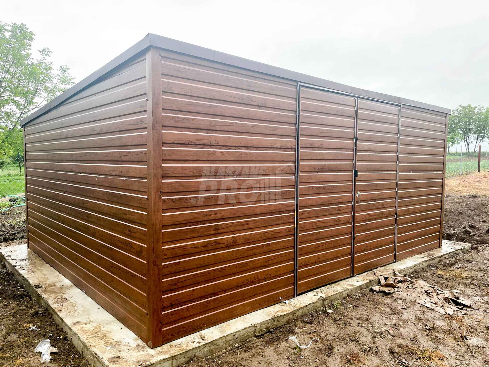 Domek ogrodowy Garaż  6x4m  Brama dwuskrzydłowa Dach spad w tył GP125 Cieszyn - zdjęcie 3