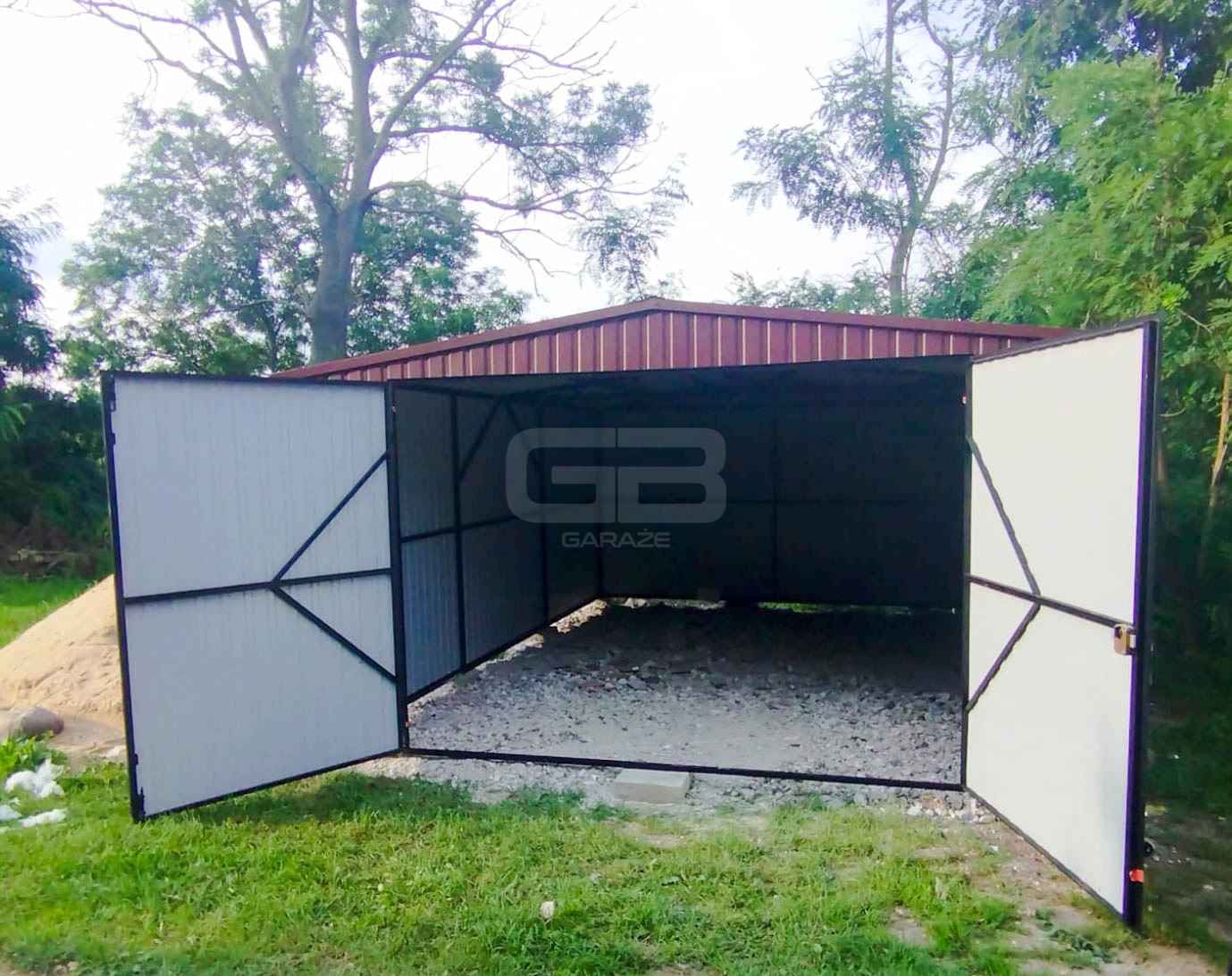 Garaż blaszany 4x7 Brama Brąz Dach dwuspadowy - wolnostojący GB171 Ostróda - zdjęcie 7