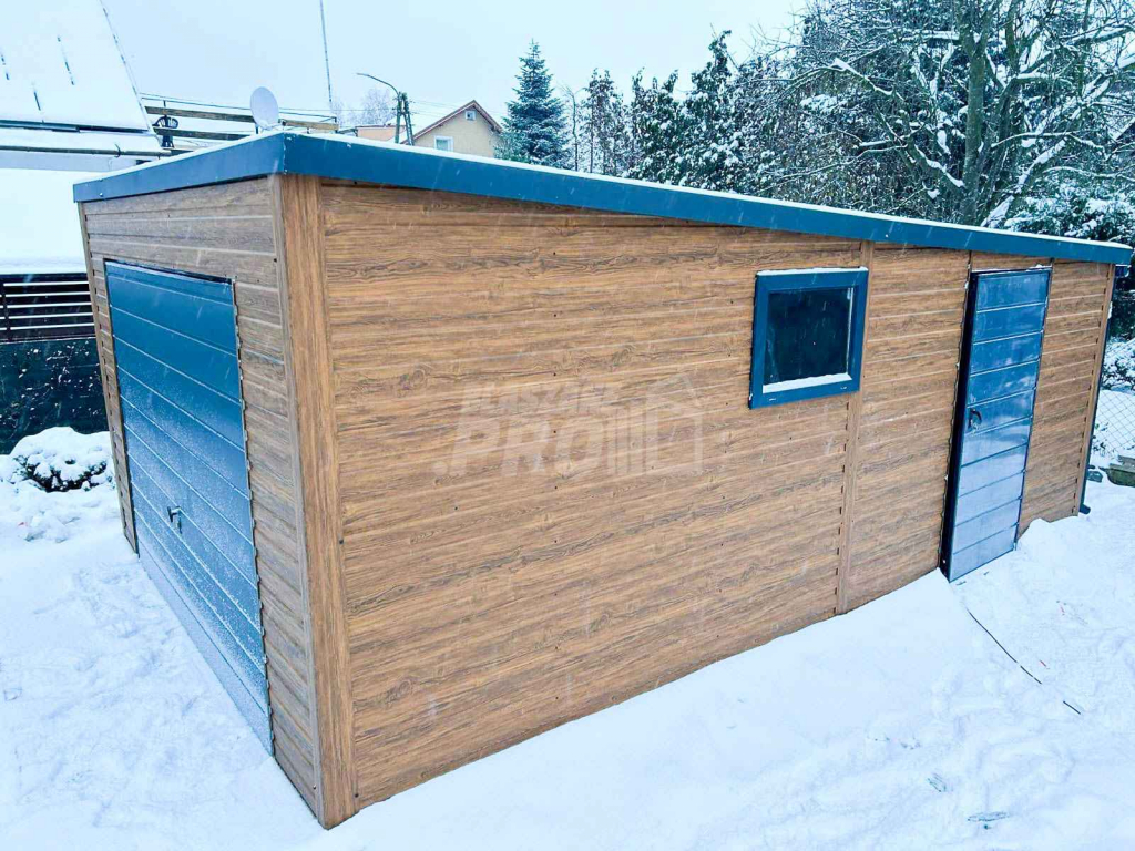 Garaż Blaszany 4x6 Brama uchylna - okno - drzwi dach Spad w tył GP255 Kłodzko - zdjęcie 7