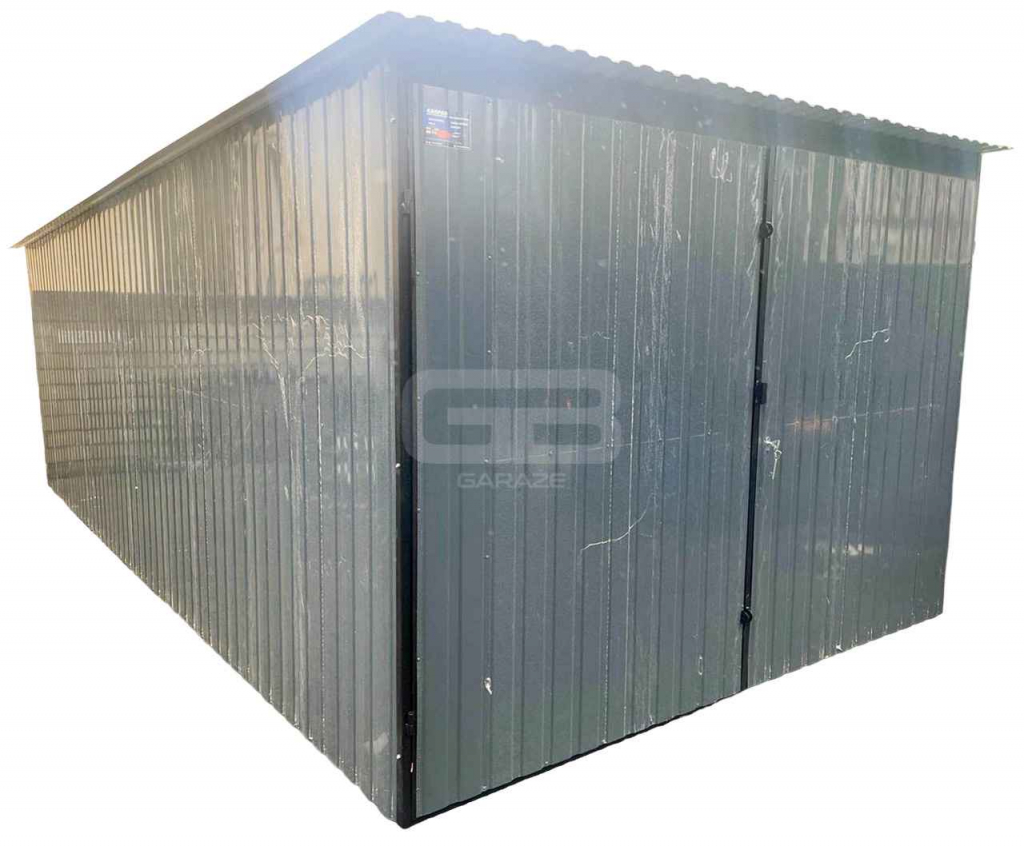 Garaż blaszany 3x7 brama dwuskrzydłowa - antracyt - Dach  GB156 Nowy Sącz - zdjęcie 1