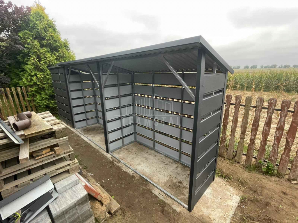 Drewutnia 5x1m Wiata Śmietnikowa  dach  ścianka działowa TS1233 Czersk - zdjęcie 2