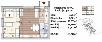 Nowe mieszkania - Rzeszów - Załęże - 60,90m2 - 1632/M Rzeszów - zdjęcie 2