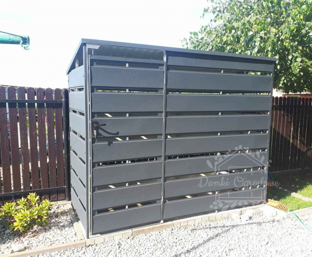 Wiata śmietnikowa spad tył 2,5x0,6m Antracyt Schowek ogrodowy ID517 Lubin - zdjęcie 4