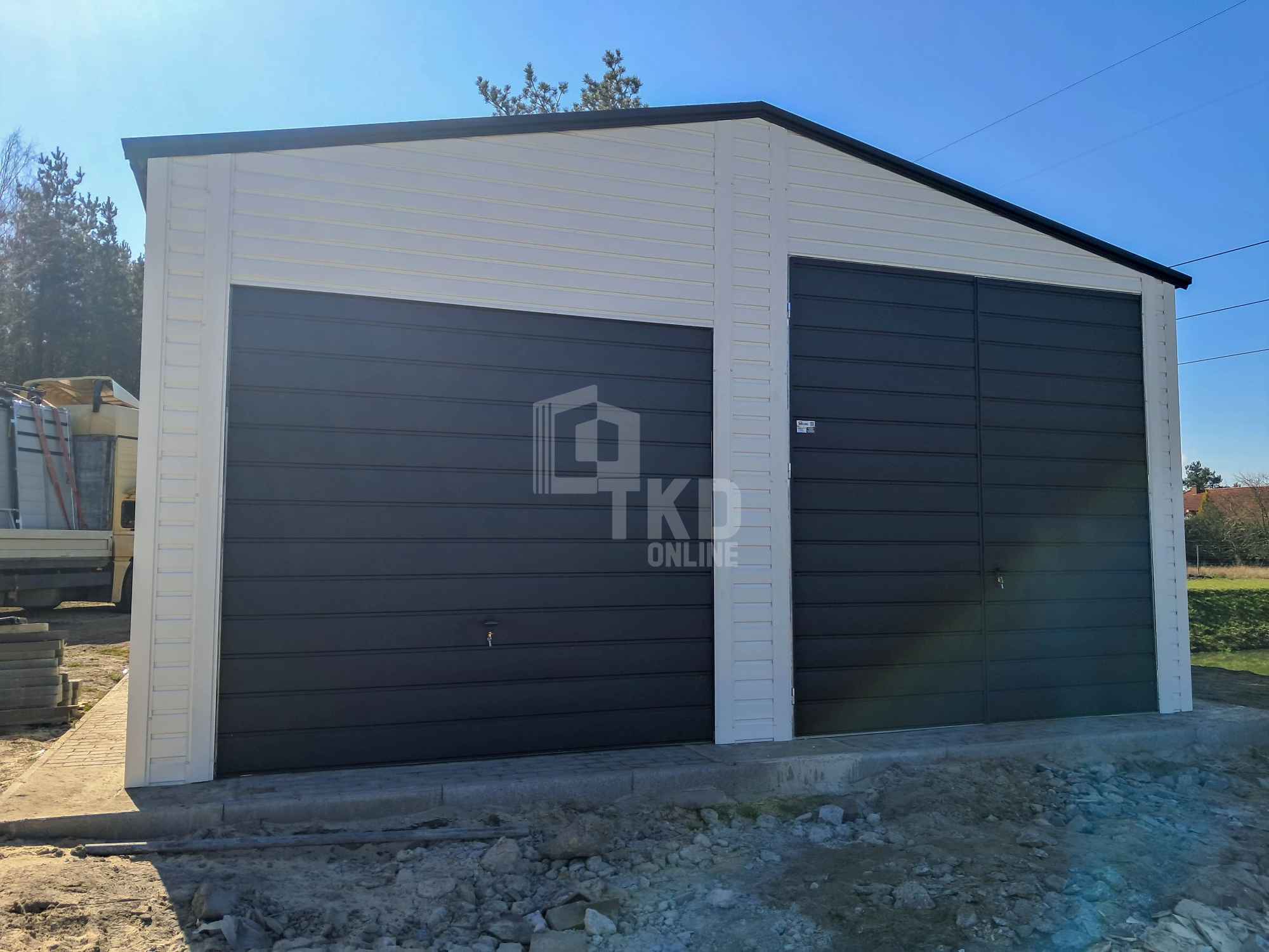 Hala 7,5x6m brama uchylna i dwuskrzydłowa 4x okno drzwi rynny TKD387 Nowy Dwór Mazowiecki - zdjęcie 7