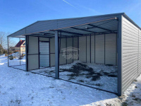 Garaż blaszany 6x6m + wiata 3m  2x brama uchylna dach dwuspadowy GP585 Tychy - zdjęcie 7