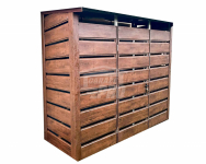 Wiata śmietnikowa  3x0,8m zabudowana  panelami  Drzwi dach GP444