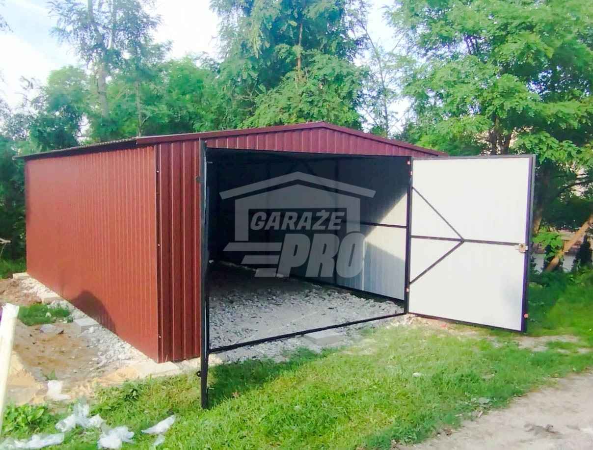 Garaż blaszany 4x7 Brama Brąz Dach dwuspadowy - wolnostojący GP206 Mrągowo - zdjęcie 4