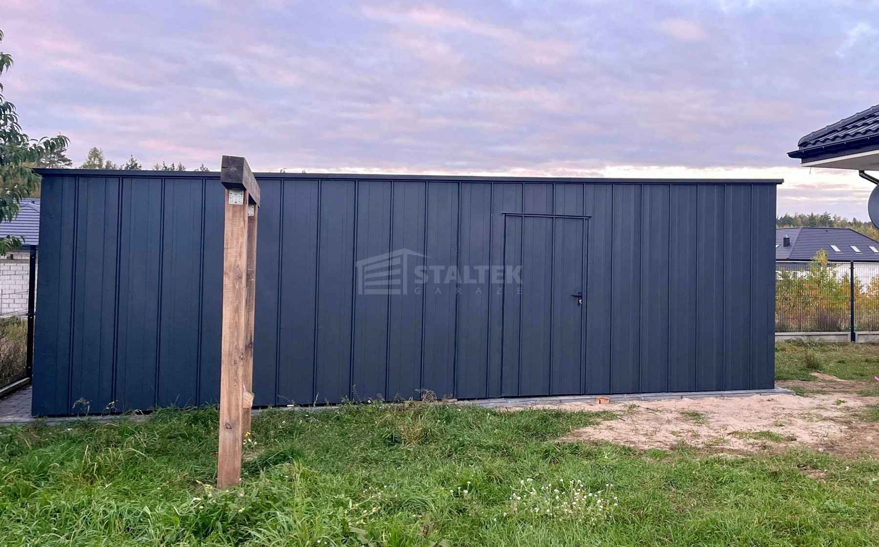 Garaż blaszany 6x8 brama uchylna drzwi blacha na rąbek dach ST211 Sanok - zdjęcie 5