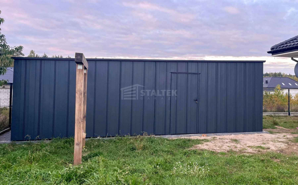 Garaż blaszany 6x8 brama uchylna drzwi blacha na rąbek dach ST211 Sanok - zdjęcie 5