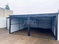 Garaż Blaszany 6x6 - 2x Brama uchylna - dach Spad w tył GP257 Nysa - zdjęcie 3