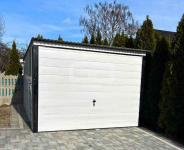 Garaż blaszany 3x5 brama uchylna - drzwi - Biały Dach spad w tył GB141 Elbląg - zdjęcie 2