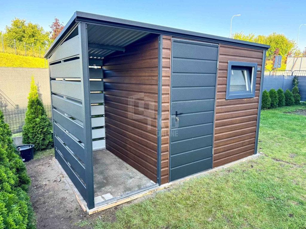 Schowek domek ogrodowy 2,5x2m wiata 1m drzwi okno dach TKD411 Malbork - zdjęcie 4