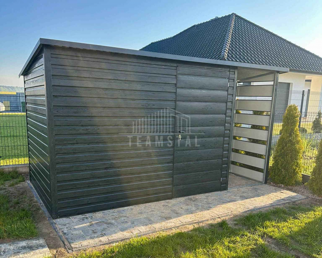 Schowek - domek ogrodowy 3x2m wiata 1m drzwi drewnopodobny dach TS1132 Elbląg - zdjęcie 5