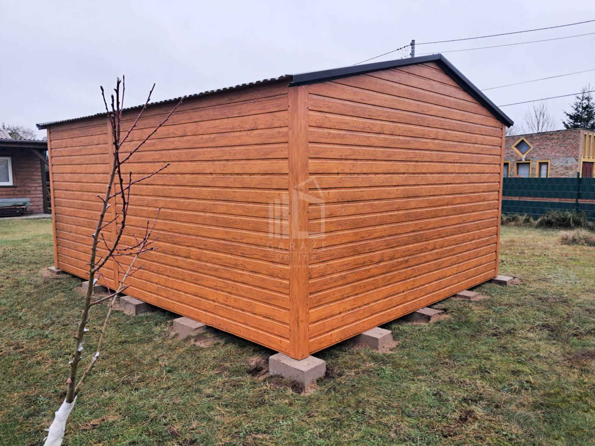 Garaż blaszany 4x5m - brama dwuskrzydłowa okno dach dwuspadowy ID981 Łańcut - zdjęcie 2