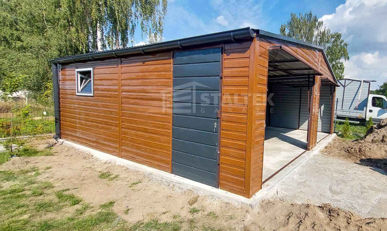 Garaż Blaszany 8x5 2x Brama Uchylna Okno Drzwi  dach ST112 Malbork - zdjęcie 3