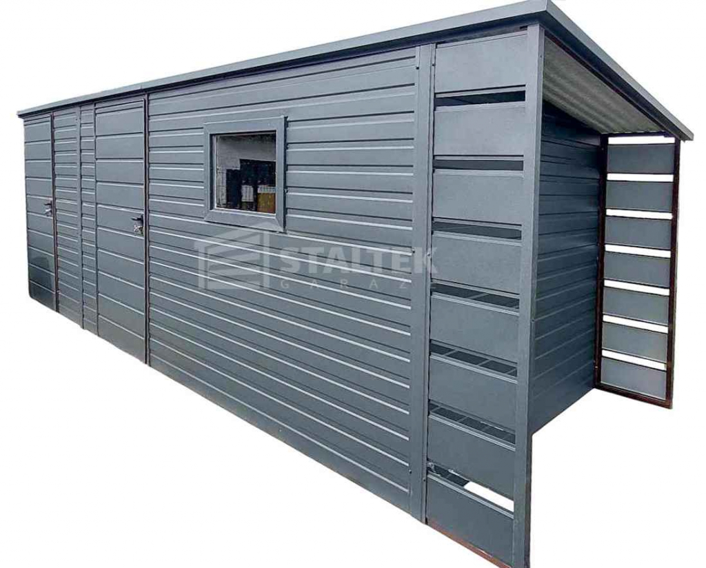 Schowek Domek Ogrodowy 5x2 + Wiata 0,5m 2x Drzwi Okno dach  ST107 Wieliczka - zdjęcie 1