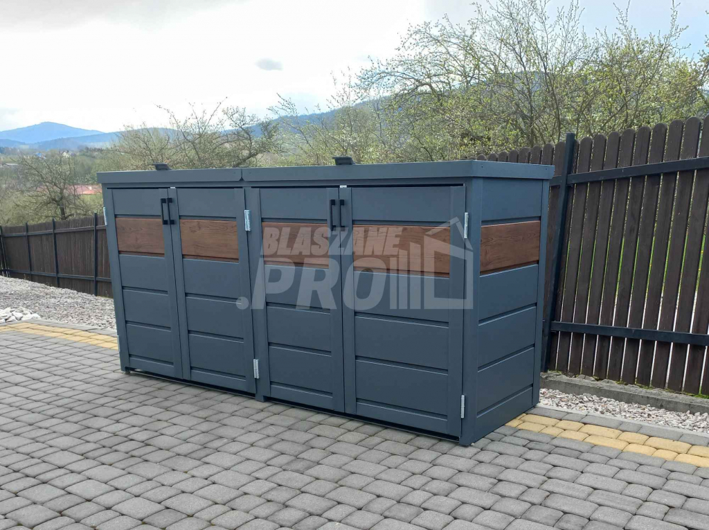 Zabudowa koszy na śmieci wiata śmietnikowa 275x80x120 cm 4x240L GP337 Bełchatów - zdjęcie 8