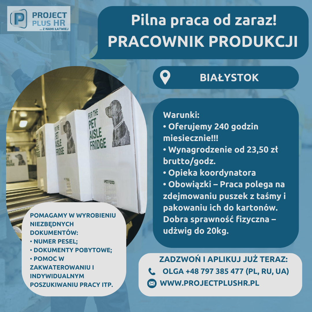 Pracownik produkcji (Białystok) Białystok - zdjęcie 1