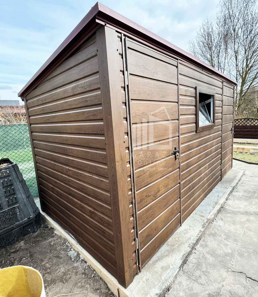 Domek ogrodowy 4x2 m - 2x drzwi - okno - ciemny orzech dach  ID1281 Katowice - zdjęcie 5