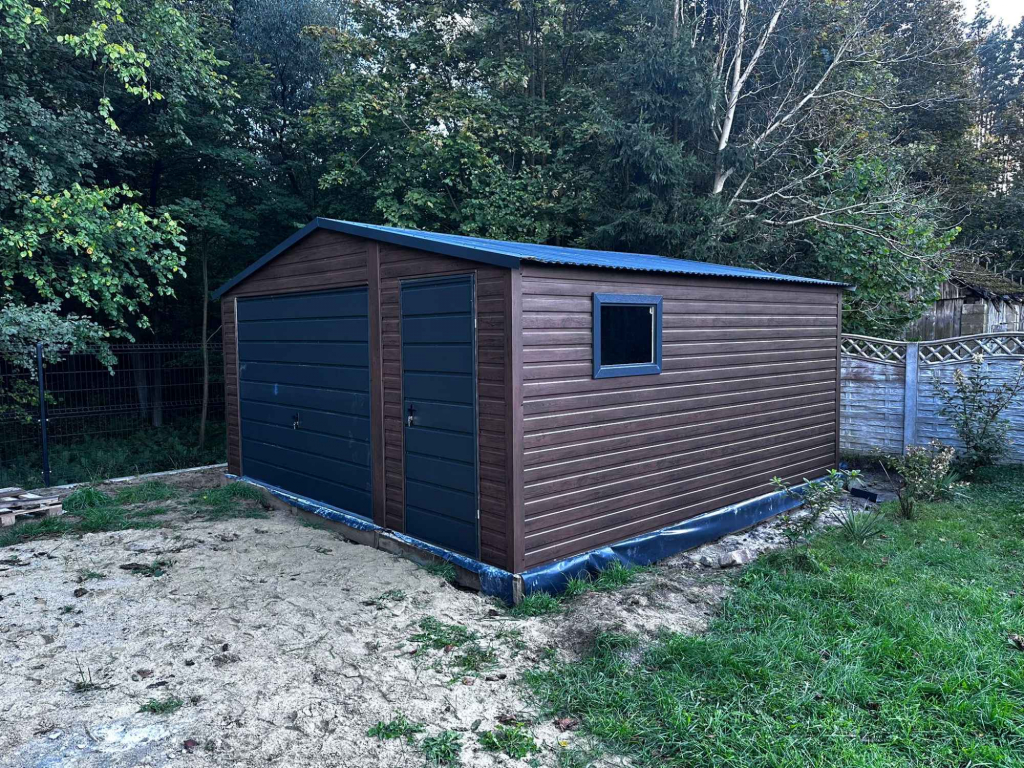 Garaż blaszany 5x5 drewnopodobny brama uchylna drzwi blaszak na wymiar Radom - zdjęcie 3