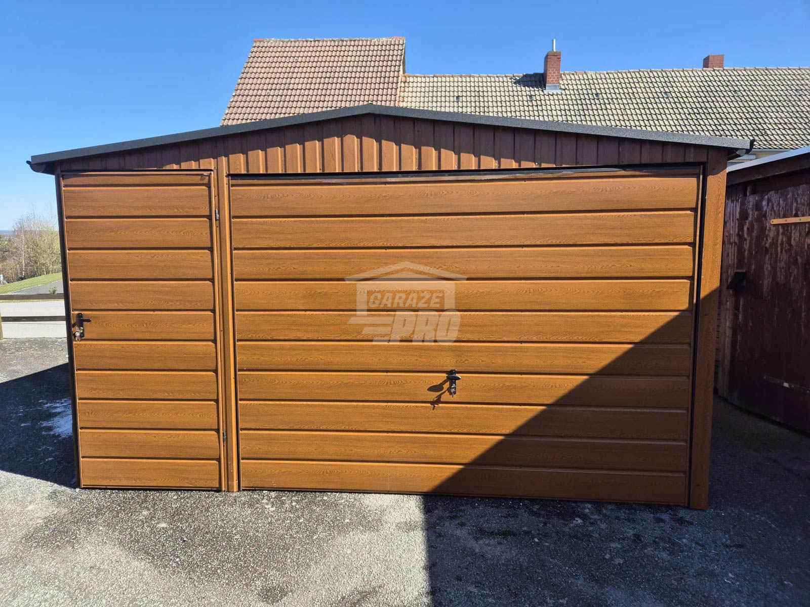 Garaż blaszany 4x6m - brama uchylna - drzwi - 2x okno rynny dach GP584 Cieszyn - zdjęcie 2