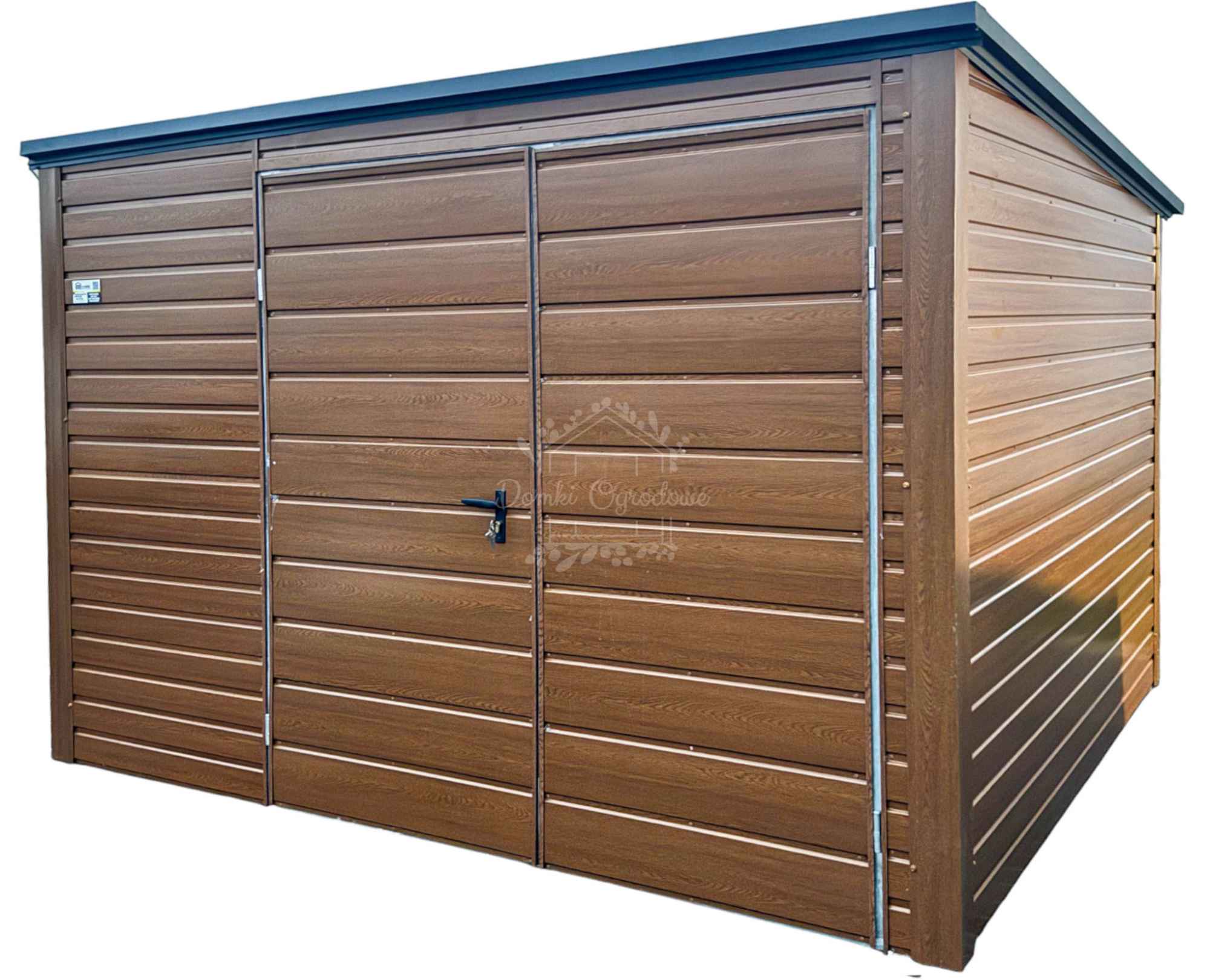 domek ogrodowy 3x2,5m - Brama dwuskrzydłowa - ciemny orzech ID878 Płock - zdjęcie 1