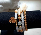 Komplet bransoletek z sercem