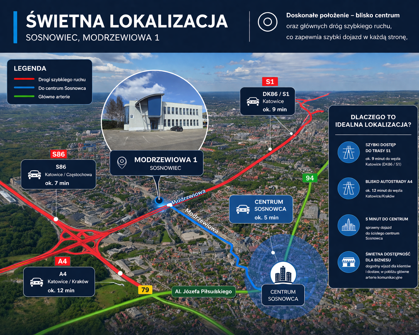 Do wynajęcia biurowiec – Sosnowiec, ul. Modrzewiowa 1 Sosnowiec - zdjęcie 2