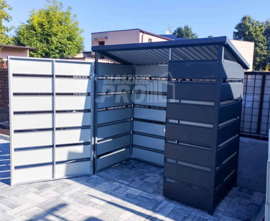 Wiata śmietnikowa spad tył 1,5x0,5m Antracyt Schowek ogrodowy  GP216 Grudziądz - zdjęcie 6