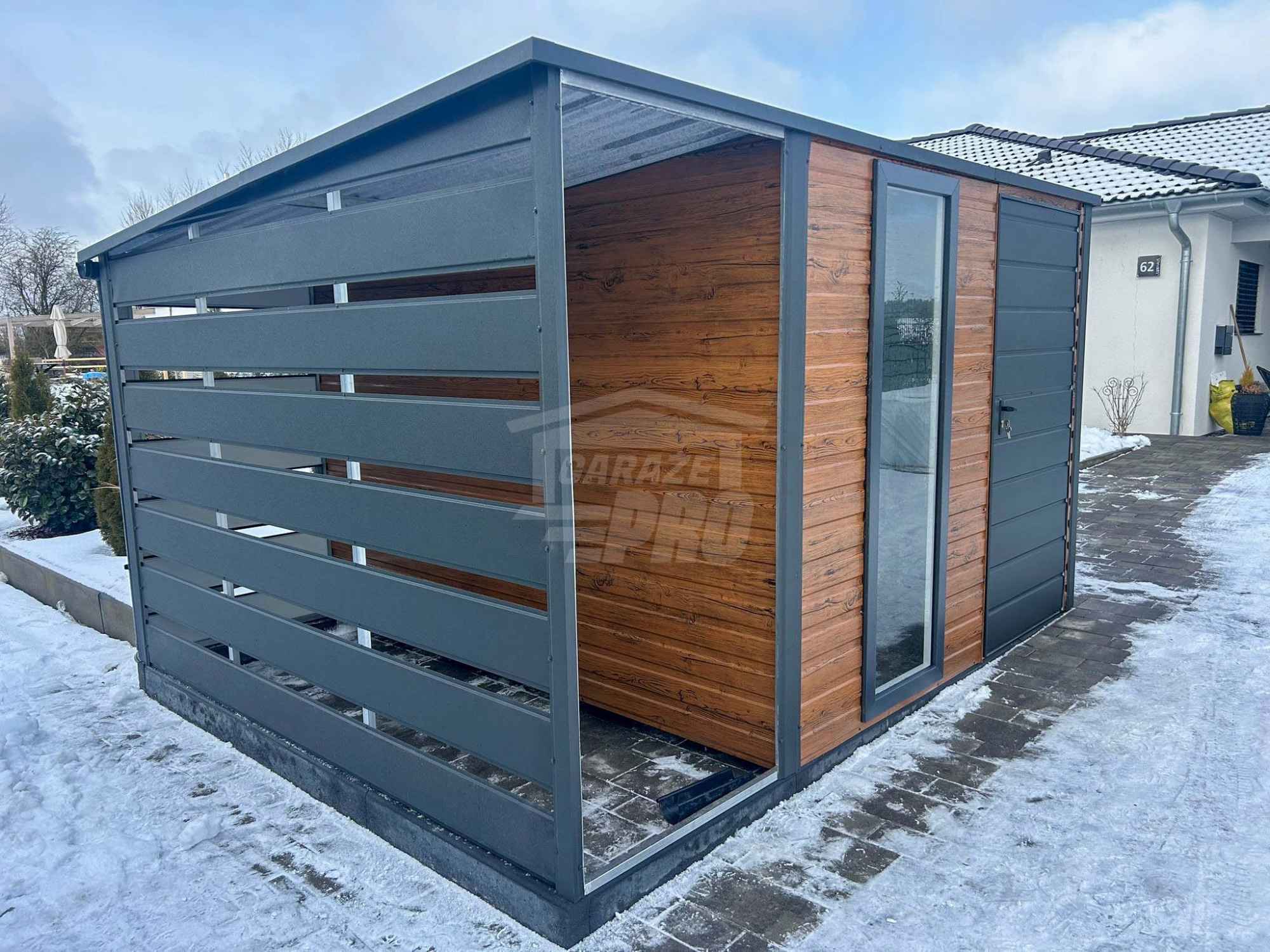 Schowek - domek ogrodowy 2,5x3 m + wiata 1m drzwi okno  dach GP729 Chełm - zdjęcie 2