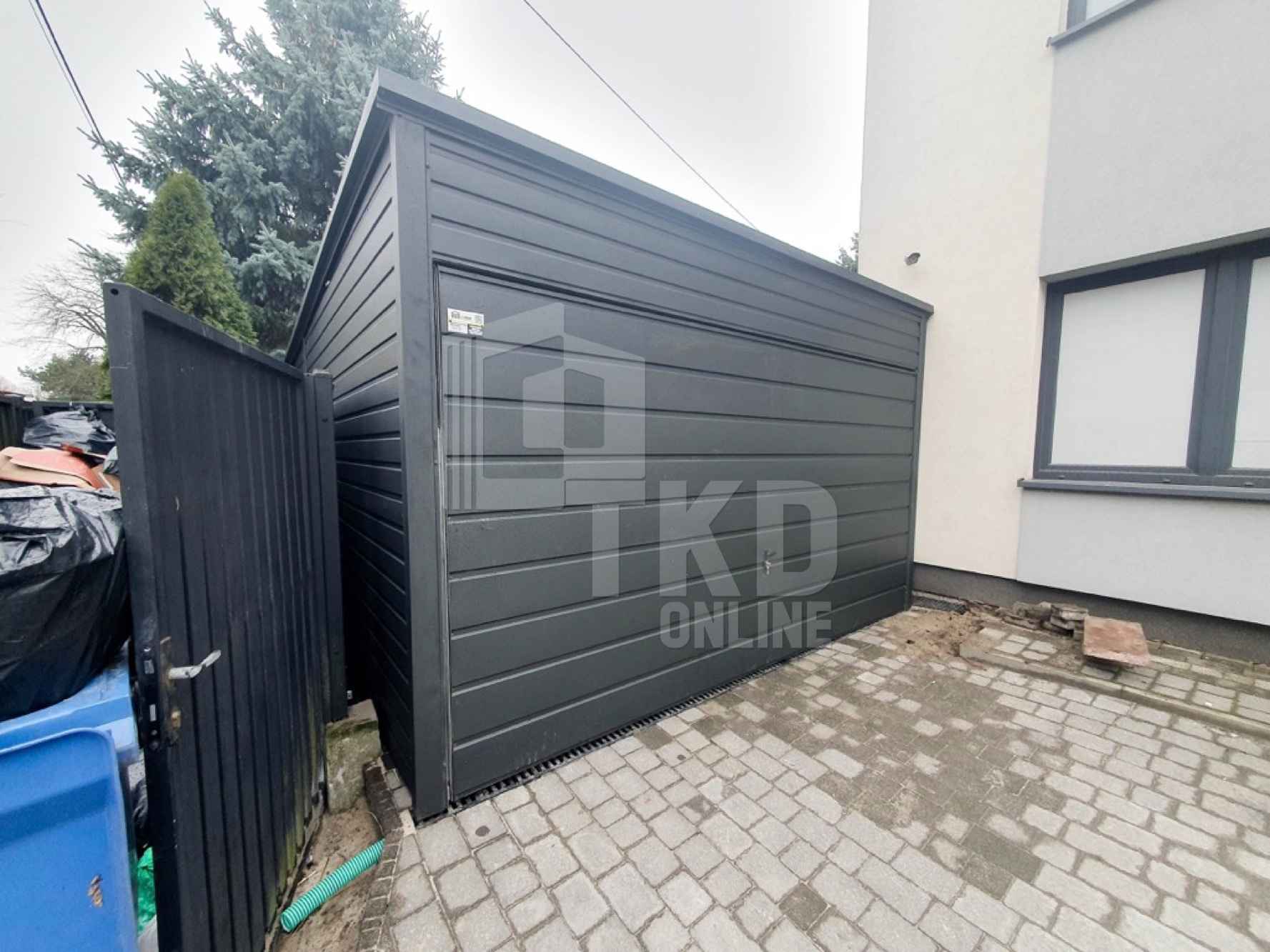 Garaż Blaszany 4x7 Brama Uchylna Antracyt dach spad w tył TKD197 Bydgoszcz - zdjęcie 3