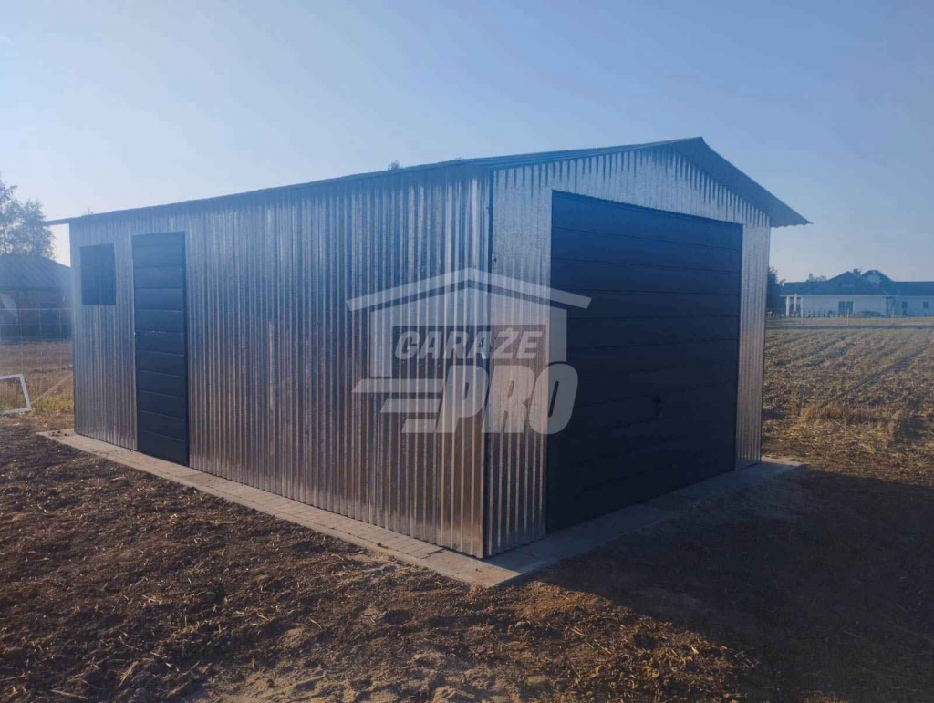 Garaż blaszany 4x6 otwór na okno ocynk - dwuspad pod ocieplenie GP200 Białogard - zdjęcie 6