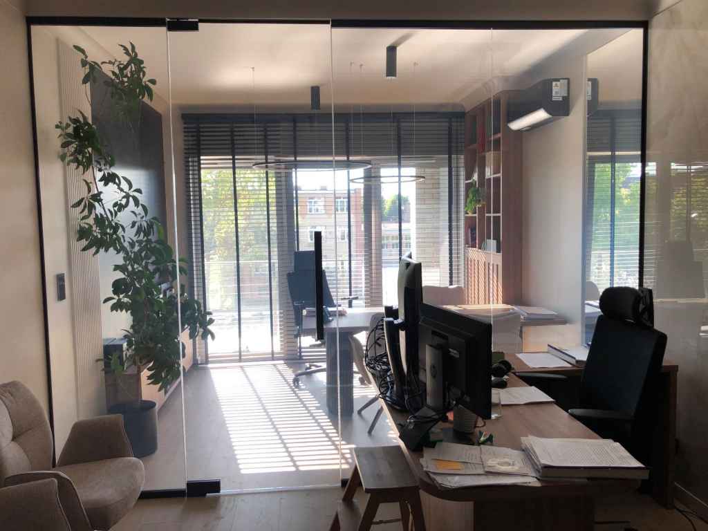 Ścianki Szklane z folią na pilota - mleczny, grafit, czarny Zielona Góra - zdjęcie 1