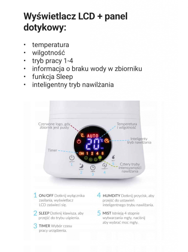 Ultradźwiękowy nawilzacz powietrza Chojnice - zdjęcie 4