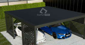 CarPort PREMIUM - wiata samochodowa 6x5,5 - antracyt - zabudowa  CP111 Busko-Zdrój - zdjęcie 6