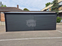 Garaż blaszany 3,5x5 2x Brama Antracyt Dach dwuspadowy rynna GP573 Kościerzyna - zdjęcie 4