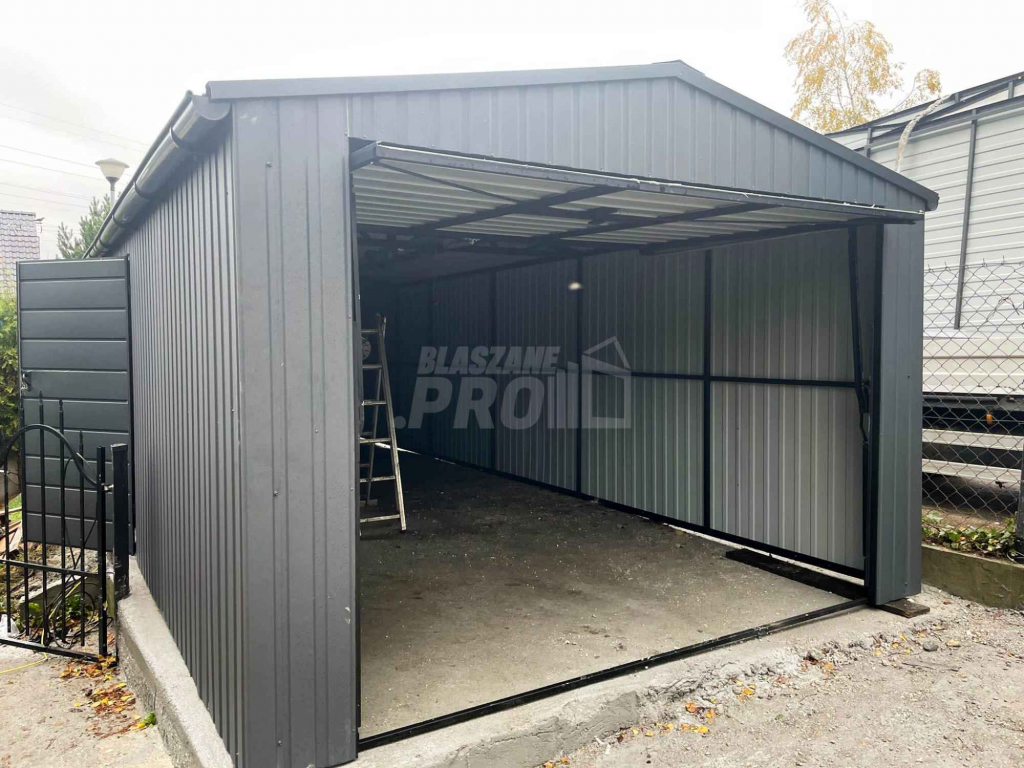 Garaż blaszany 3,5x7m  Brama uchylna drzwi rynny Dach dwuspadowy GP234 Gorzów Wielkopolski - zdjęcie 5