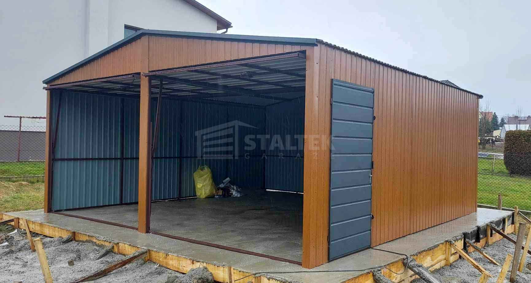 Garaż blaszany 6x6 2x Brama + drzwi   Dach ST110 Żnin - zdjęcie 5