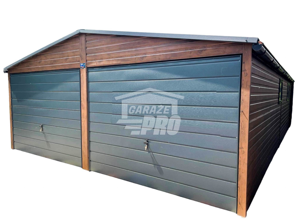 Garaż blaszany 6x9 drewnopodobny  Dach dwuspadowy Blachodachówka GP126 Nowy Sącz - zdjęcie 1