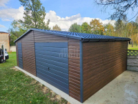 Garaż blaszany 7x5m - Brama uchylna drzwi 2x okno rynny dwuspad TS875 Siedlce - zdjęcie 3