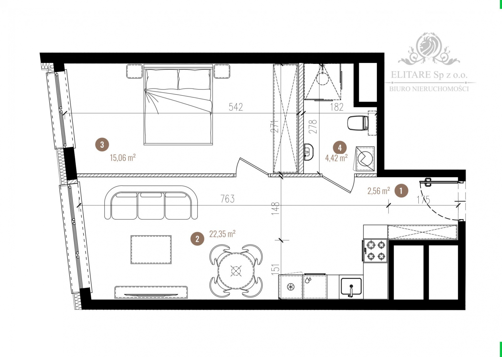 Apartament 44,39m2, 2 pok. w Centrum Wrocławia/Stare Miasto przy Odrze Wrocław - zdjęcie 6