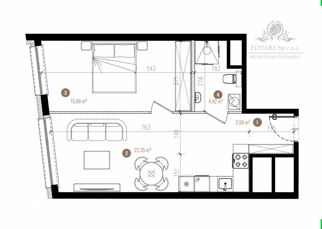 Apartament 44,39m2, 2 pok. w Centrum Wrocławia/Stare Miasto przy Odrze Wrocław - zdjęcie 6