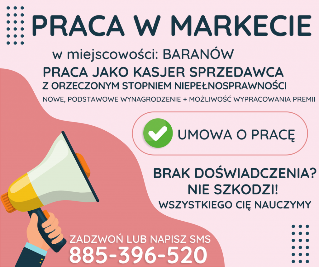 Praca dla os. z orzecz., Dino Polska S.A., BARANÓW Ryki - zdjęcie 1