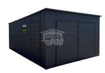 Garaż blaszany 4x5 m brama dwuskrzydłowa drzwi okno dach GP765