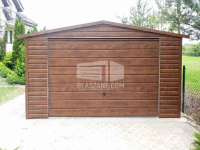 Garaż Blaszany 4x6 - Brama uchylna drewnopodobny dach dwuspadowy BL138 Oświęcim - zdjęcie 5