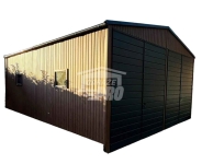 Garaż blaszany 6x8 m - 2x brama - 2x okno dach rynny GP771